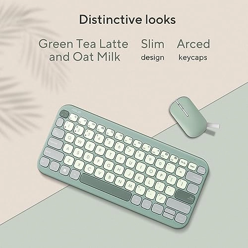 ASUS Marshmallow Kw100 Keyboard, Supports Up to 3 Devices Green Tea Latte