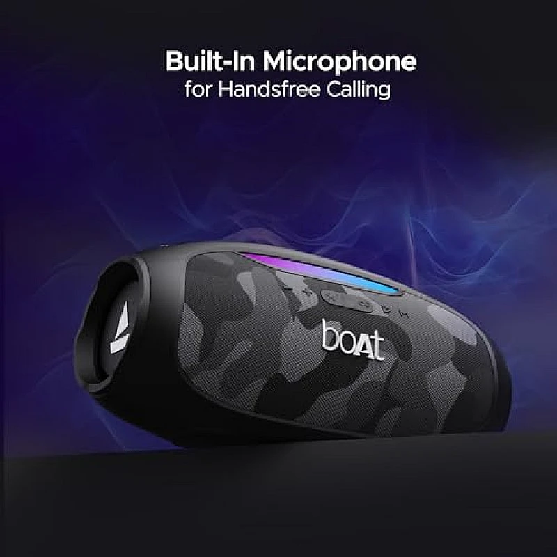 boAt Stone 1800 Bluetooth Speaker with 90 W RMS Sound, RGB LEDs, EQ Modes Camo Black boAt Stone 1800 Bluetooth Speaker with 90 W RMS Sound, RGB LEDs, EQ Modes Camo Black
