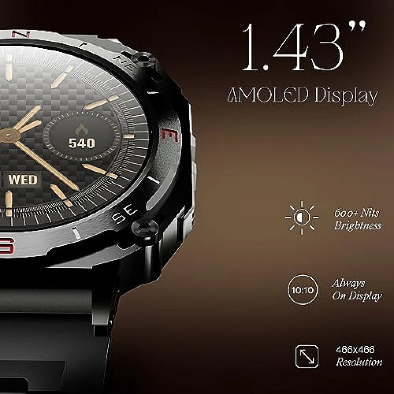 boAt Enigma X500 Smart Watch 1.43 Inch AMOLED Display, Bluetooth Calling Jet Black boAt Enigma X500 Smart Watch 1.43 Inch AMOLED Display, Bluetooth Calling Jet Black