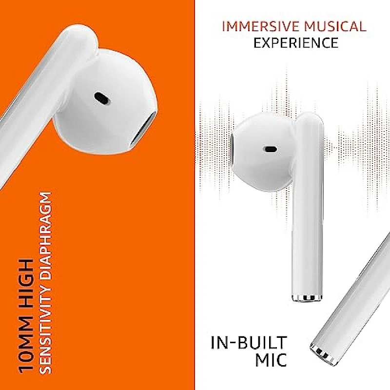 Amazon basics True Wireless in-Ear Earbuds with Mic White Amazon basics True Wireless in-Ear Earbuds with Mic White