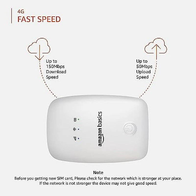 amazon basics 4G LTE Wireless Dongle with All Sim Network Support|Single_Band Plug & Play Data Card Stick with Up to 150Mbps WiFi Hotspot|2100Mah Rechargeable Battery| Sim Adapter Included (Black) amazon basics 4G LTE Wireless Dongle with All Sim Network Support|Single_Band Plug & Play Data Card Stick with Up to 150Mbps WiFi Hotspot|2100Mah Rechargeable Battery| Sim Adapter Included (Black)