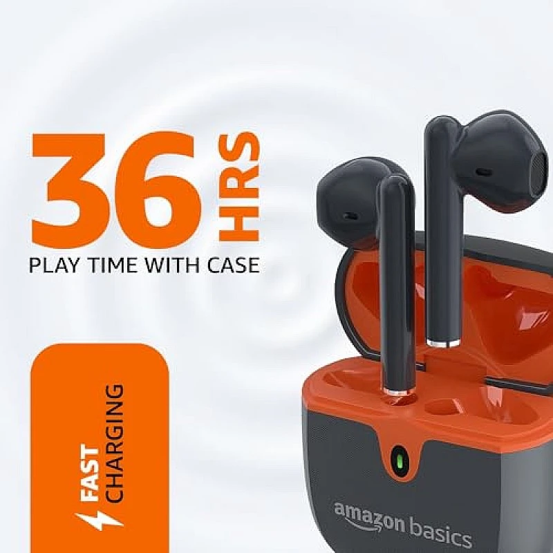 Amazon Basics True Wireless in-Ear Earbuds with Mic, Touch Control (Grey) Amazon Basics True Wireless in-Ear Earbuds with Mic, Touch Control (Grey)