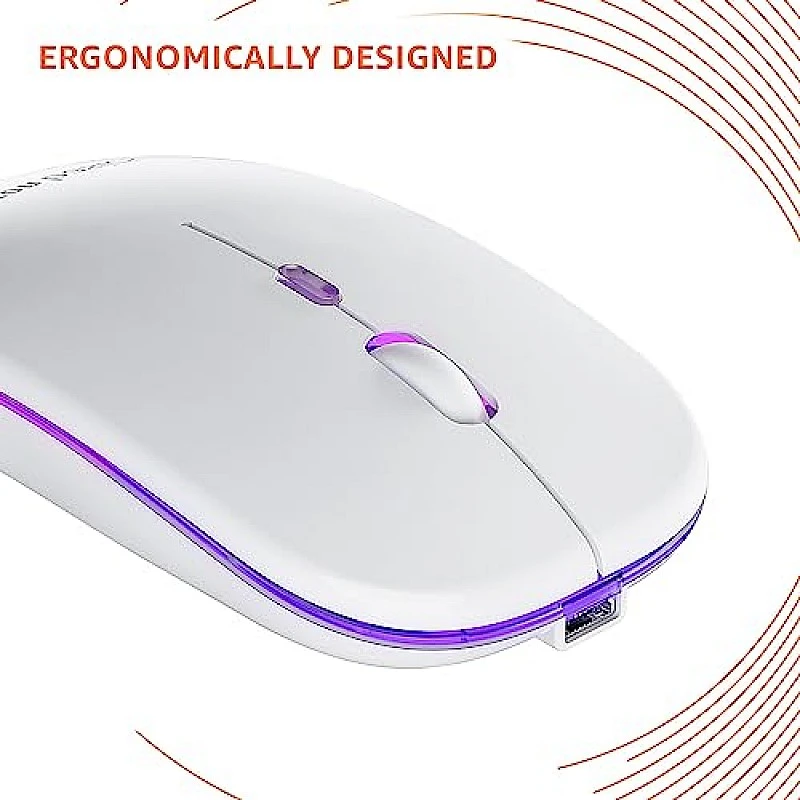 Amazon Basics Rechargeable Wireless Mouse with RGB LED Backlit 1600 DPI Ergonomic Mouse for Laptop, PC Amazon Basics Rechargeable Wireless Mouse with RGB LED Backlit 1600 DPI Ergonomic Mouse for Laptop, PC