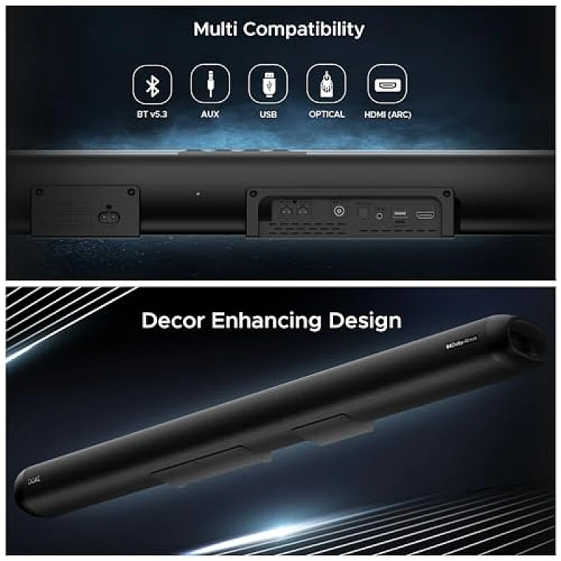 boAt Aavante Bar Rhythm Soundbar with 60W RMS Signature Sound, 2.0 Channel, Multi-Connectivity Modes Carbon Black boAt Aavante Bar Rhythm Soundbar with 60W RMS Signature Sound, 2.0 Channel, Multi-Connectivity Modes Carbon Black