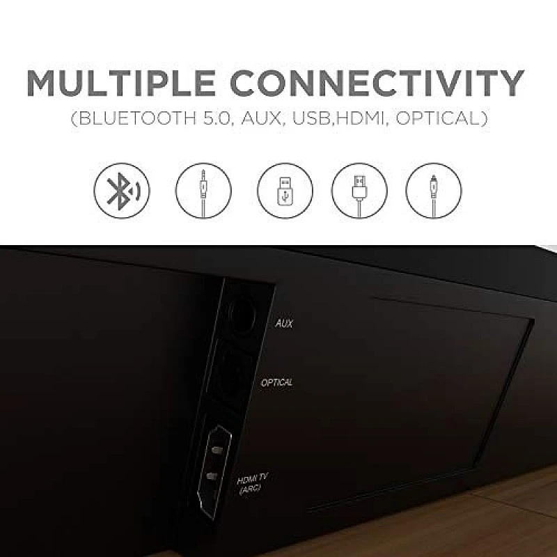 boAt Aavante Bar Rhythm Soundbar with 60W RMS Signature Sound, 2.0 Channel, Multi-Connectivity Modes Carbon Black boAt Aavante Bar Rhythm Soundbar with 60W RMS Signature Sound, 2.0 Channel, Multi-Connectivity Modes Carbon Black