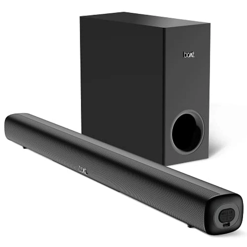 boAt Aavante Bar Rhythm Soundbar with 60W RMS Signature Sound, 2.0 Channel, Multi-Connectivity Modes Carbon Black boAt Aavante Bar Rhythm Soundbar with 60W RMS Signature Sound, 2.0 Channel, Multi-Connectivity Modes Carbon Black