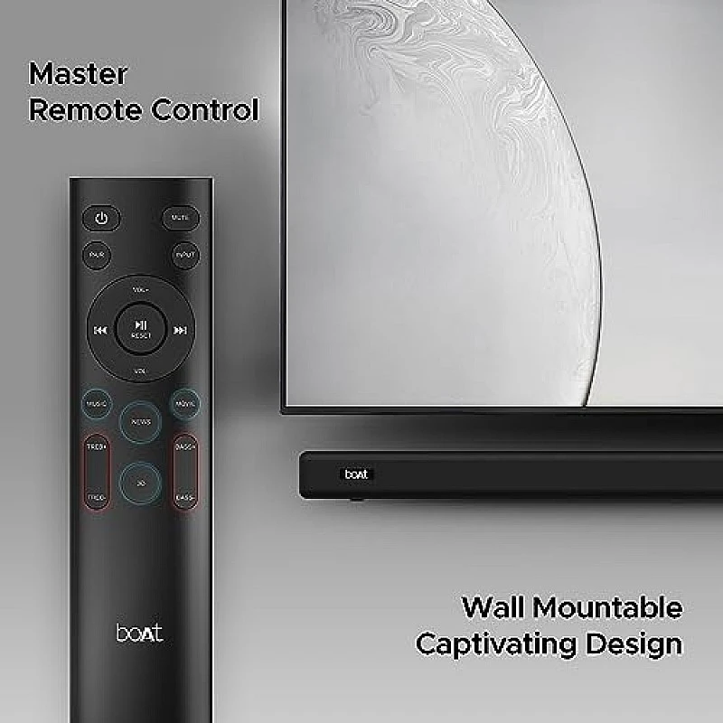 boAt Aavante Bar Rhythm Soundbar with 60W RMS Signature Sound, 2.0 Channel, Multi-Connectivity Modes Carbon Black boAt Aavante Bar Rhythm Soundbar with 60W RMS Signature Sound, 2.0 Channel, Multi-Connectivity Modes Carbon Black