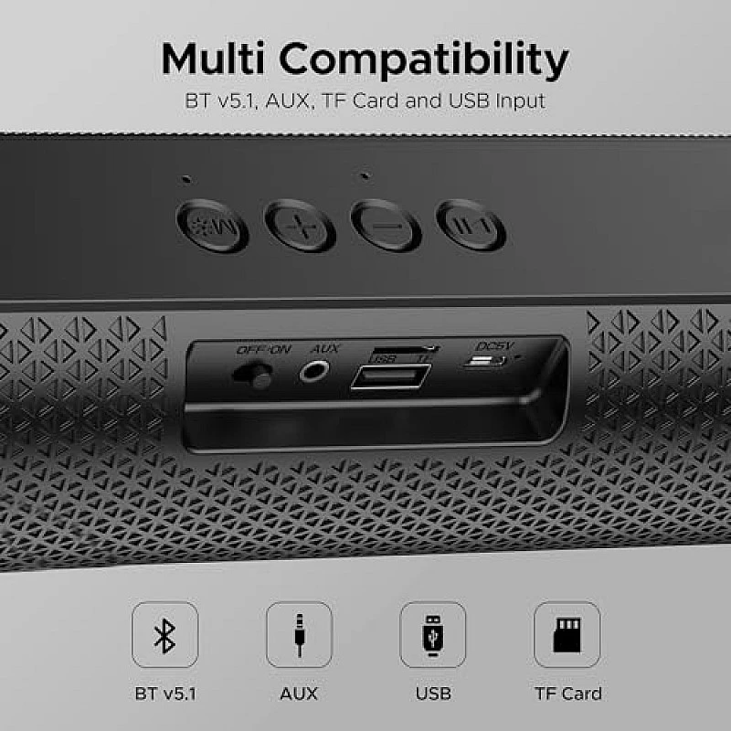 boAt Aavante Bar Rhythm Soundbar with 60W RMS Signature Sound, 2.0 Channel, Multi-Connectivity Modes Carbon Black boAt Aavante Bar Rhythm Soundbar with 60W RMS Signature Sound, 2.0 Channel, Multi-Connectivity Modes Carbon Black