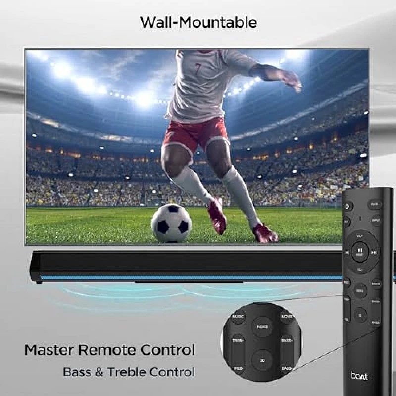 boAt Aavante Bar Rhythm Soundbar with 60W RMS Signature Sound, 2.0 Channel, Multi-Connectivity Modes Carbon Black boAt Aavante Bar Rhythm Soundbar with 60W RMS Signature Sound, 2.0 Channel, Multi-Connectivity Modes Carbon Black