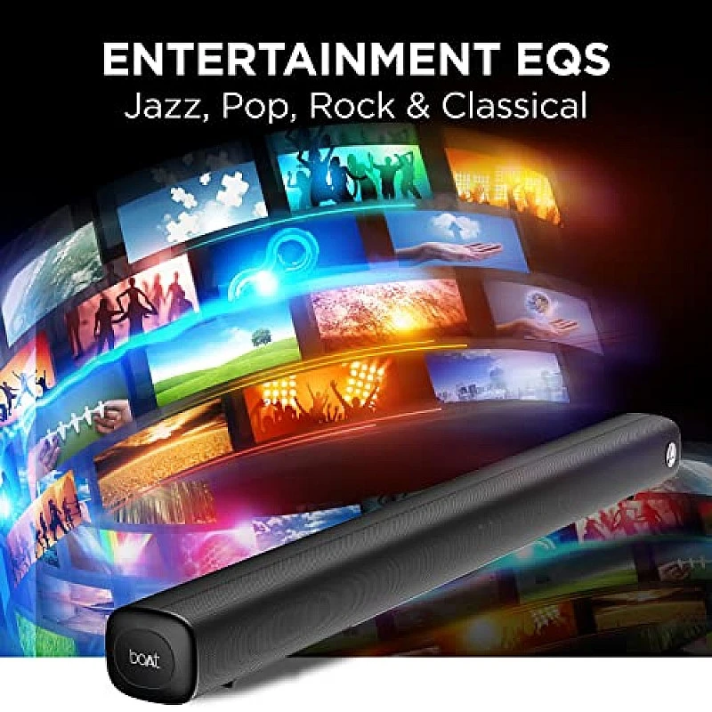 boAt Aavante Bar Rhythm Soundbar with 60W RMS Signature Sound, 2.0 Channel, Multi-Connectivity Modes Carbon Black boAt Aavante Bar Rhythm Soundbar with 60W RMS Signature Sound, 2.0 Channel, Multi-Connectivity Modes Carbon Black