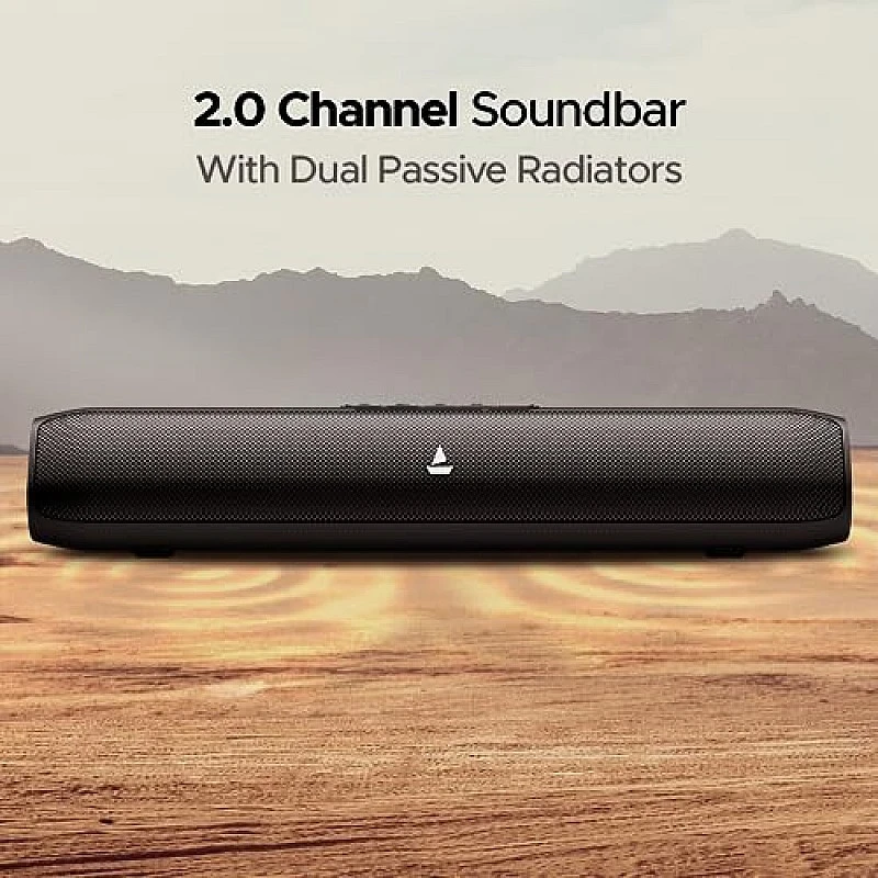 boAt Aavante Bar Rhythm Soundbar with 60W RMS Signature Sound, 2.0 Channel, Multi-Connectivity Modes Carbon Black boAt Aavante Bar Rhythm Soundbar with 60W RMS Signature Sound, 2.0 Channel, Multi-Connectivity Modes Carbon Black