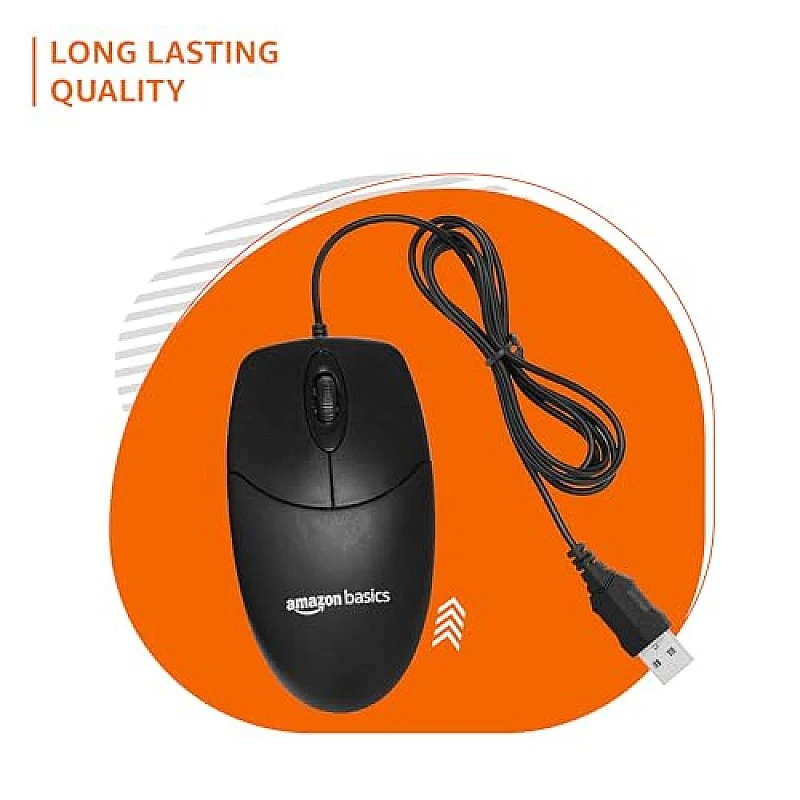 amazon basics Wired Mouse | 1000 DPI Optical Sensor | Plug and Play | Compatible with PC, Laptop (Black) amazon basics Wired Mouse | 1000 DPI Optical Sensor | Plug and Play | Compatible with PC, Laptop (Black)