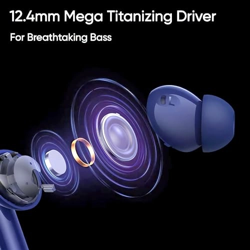 realme Buds Air 5 Truly Wireless in-Ear Earbuds with 50dB ANC, 12.4mm Mega Titanized Dynamic Bass Driver (Deep Sea Blue) realme Buds Air 5 Truly Wireless in-Ear Earbuds with 50dB ANC, 12.4mm Mega Titanized Dynamic Bass Driver (Deep Sea Blue)