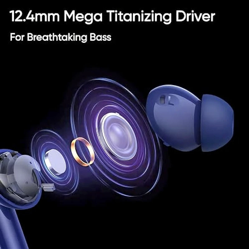 realme Buds Air 5 Truly Wireless in-Ear Earbuds with 50dB ANC, 12.4mm Mega Titanized Dynamic Bass Driver (Deep Sea Blue) realme Buds Air 5 Truly Wireless in-Ear Earbuds with 50dB ANC, 12.4mm Mega Titanized Dynamic Bass Driver (Deep Sea Blue)