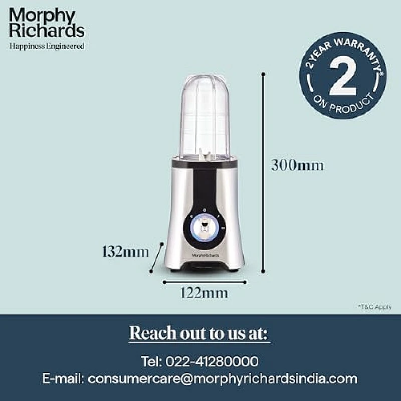 Morphy Richards 2 In 1 Blendmaster | 400W Powerful Motor | Grind, Mix, Blend Silver Black Morphy Richards 2 In 1 Blendmaster | 400W Powerful Motor | Grind, Mix, Blend Silver Black