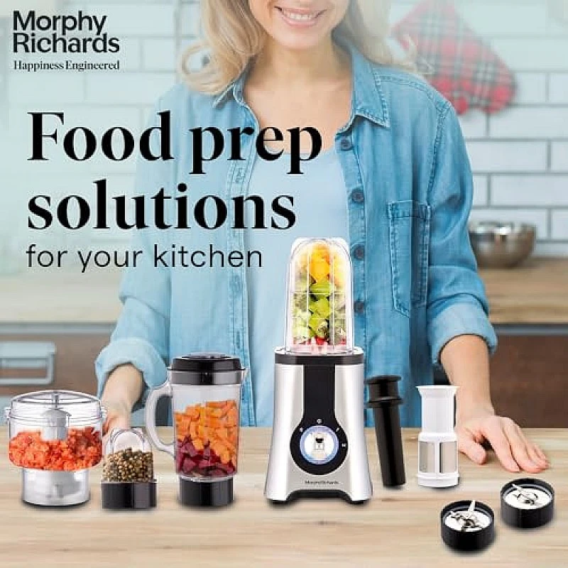 Morphy Richards 2 In 1 Blendmaster | 400W Powerful Motor | Grind, Mix, Blend Silver Black Morphy Richards 2 In 1 Blendmaster | 400W Powerful Motor | Grind, Mix, Blend Silver Black