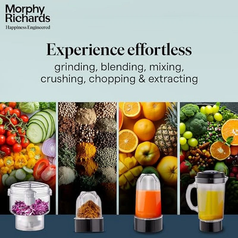Morphy Richards 2 In 1 Blendmaster | 400W Powerful Motor | Grind, Mix, Blend Silver Black Morphy Richards 2 In 1 Blendmaster | 400W Powerful Motor | Grind, Mix, Blend Silver Black