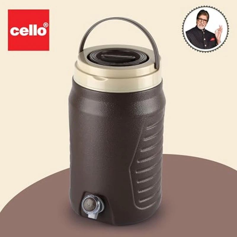 Cello Igloo 6L Insulated Water Jug, Stainless Steel Inner, Leak-Proof, Easy to Carry, Ideal for Travel, Picnic, Home, Office, Shop (Brown) Cello Igloo 6L Insulated Water Jug, Stainless Steel Inner, Leak-Proof, Easy to Carry, Ideal for Travel, Picnic, Home, Office, Shop (Brown)