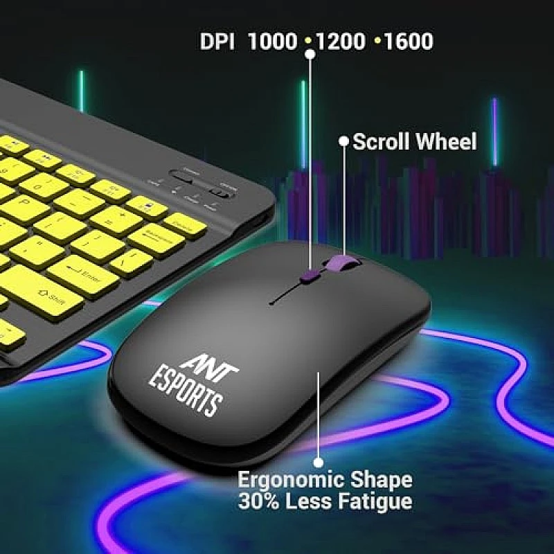 Ant Esports WKM11 Wireless Keyboard and Mouse Combo, Ultra Compact Slim Keyboard and Ergonomic Mouse for Desktop Black Cyan. Ant Esports WKM11 Wireless Keyboard and Mouse Combo, Ultra Compact Slim Keyboard and Ergonomic Mouse for Desktop Black Cyan.