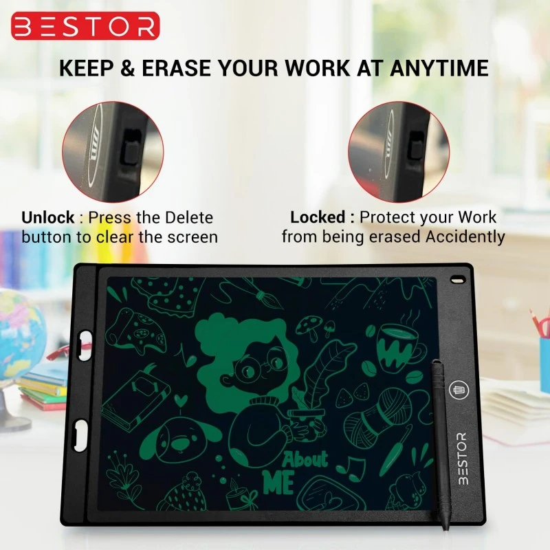 BESTOR® Portable Ruff 12 inches LCD Paperless Memo Digital Tablet Notepad E-Writer/Writing/Drawing Pad (Black) BESTOR® Portable Ruff 12 inches LCD Paperless Memo Digital Tablet Notepad E-Writer/Writing/Drawing Pad (Black)