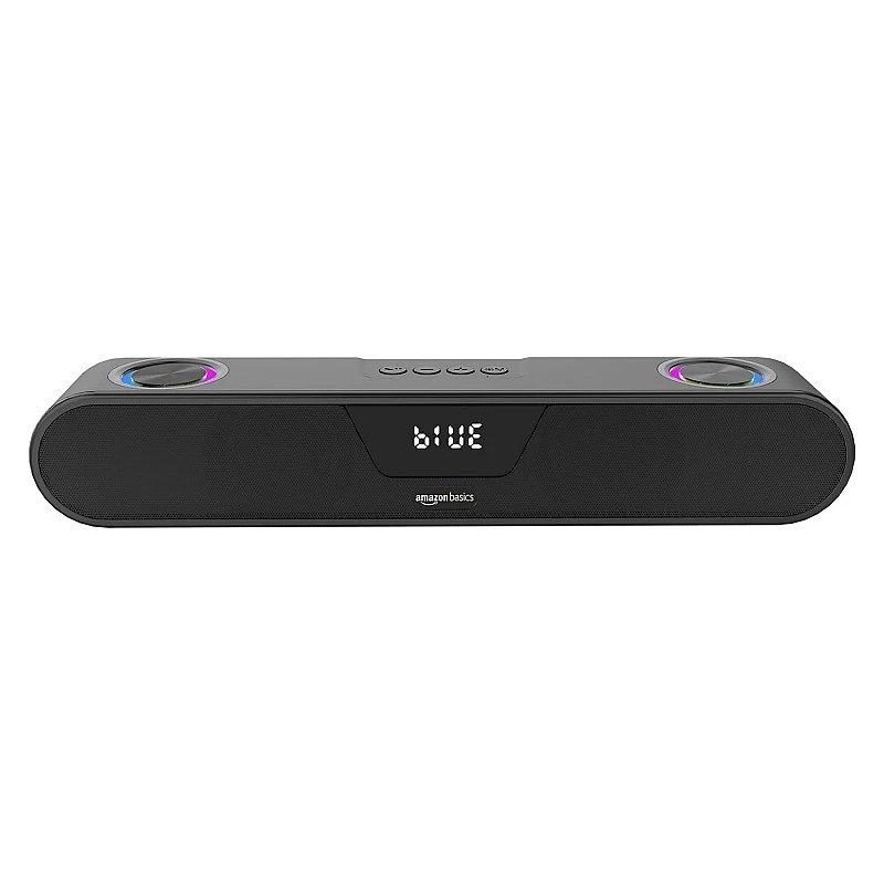 amazon basics 20W Bluetooth Soundbar Speaker with 2000mah Battery, BT v5.1, Aux, USB Port, LED Display and RGB Party Lights amazon basics 20W Bluetooth Soundbar Speaker with 2000mah Battery, BT v5.1, Aux, USB Port, LED Display and RGB Party Lights