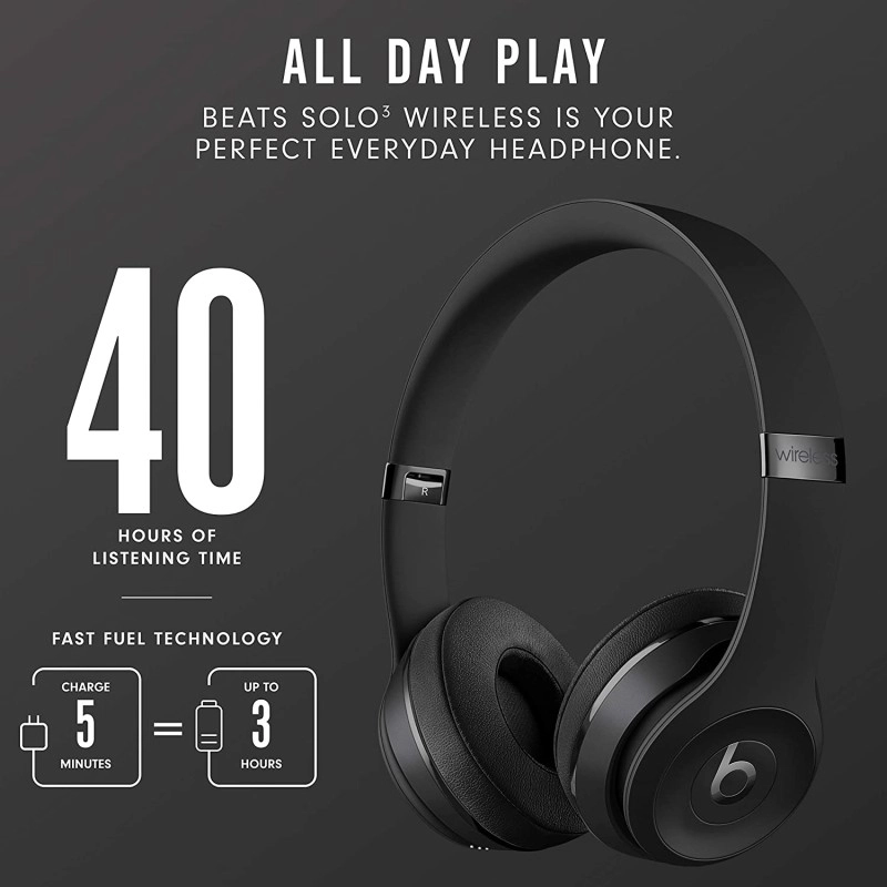 Beats Solo3 Wireless On-Ear Headphones Latest Model Black Beats Solo3 Wireless On-Ear Headphones Latest Model Black