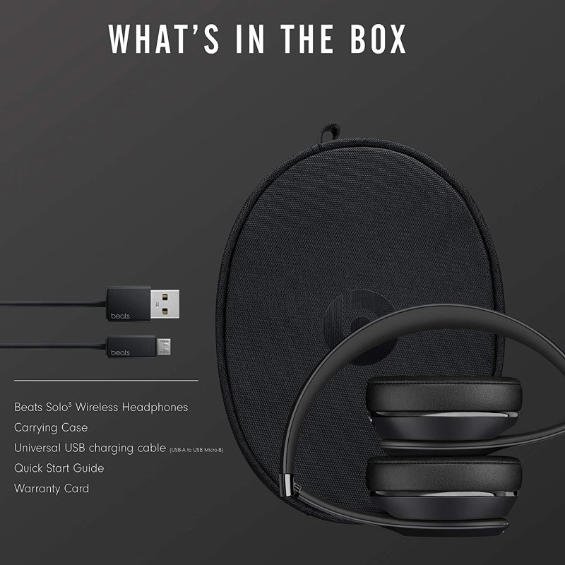 Beats Solo3 Wireless On-Ear Headphones Latest Model Black Beats Solo3 Wireless On-Ear Headphones Latest Model Black