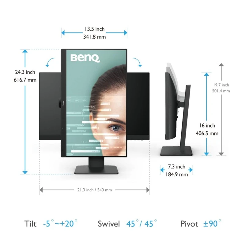 BenQ GW2485TC 24 inch (60 cm) IPS Full HD 75Hz Ultra-Slim Bezel Monitor with Height Adjustment, Eye Care, Brightness Intelligence, Speakers, USB-C (PD 60W), HDMI, DP, Coding Mode, Daisy Chain (Black) BenQ GW2485TC 24 inch (60 cm) IPS Full HD 75Hz Ultra-Slim Bezel Monitor with Height Adjustment, Eye Care, Brightness Intelligence, Speakers, USB-C (PD 60W), HDMI, DP, Coding Mode, Daisy Chain (Black)