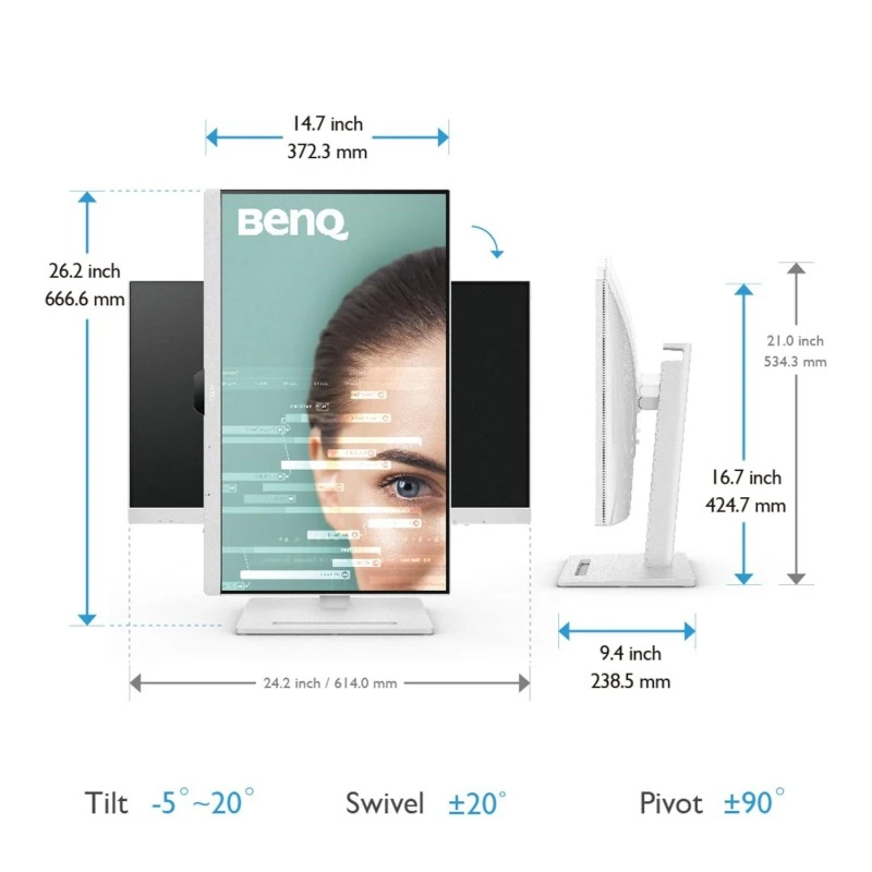 BenQ GW2485TC 24 inch (60 cm) IPS Full HD 75Hz Ultra-Slim Bezel Monitor with Height Adjustment, Eye Care, Brightness Intelligence, Speakers, USB-C (PD 60W), HDMI, DP, Coding Mode, Daisy Chain (Black) BenQ GW2485TC 24 inch (60 cm) IPS Full HD 75Hz Ultra-Slim Bezel Monitor with Height Adjustment, Eye Care, Brightness Intelligence, Speakers, USB-C (PD 60W), HDMI, DP, Coding Mode, Daisy Chain (Black)