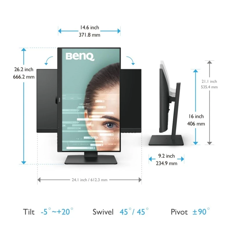 BenQ GW2485TC 24 inch (60 cm) IPS Full HD 75Hz Ultra-Slim Bezel Monitor with Height Adjustment, Eye Care, Brightness Intelligence, Speakers, USB-C (PD 60W), HDMI, DP, Coding Mode, Daisy Chain (Black) BenQ GW2485TC 24 inch (60 cm) IPS Full HD 75Hz Ultra-Slim Bezel Monitor with Height Adjustment, Eye Care, Brightness Intelligence, Speakers, USB-C (PD 60W), HDMI, DP, Coding Mode, Daisy Chain (Black)