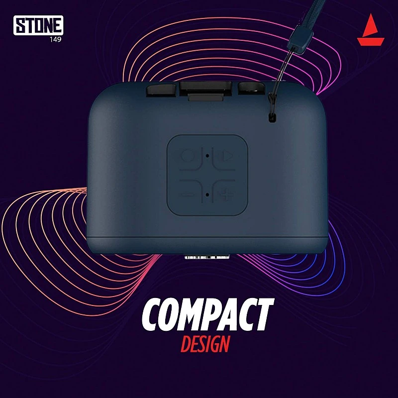 Boat Stone 149 Portable Wireless Speaker with 3W Immersive Audio, Bluetooth V5.0, Up to 6H Playback, Multiple Connectivity Modes and FM Mode (Blue) Boat Stone 149 Portable Wireless Speaker with 3W Immersive Audio, Bluetooth V5.0, Up to 6H Playback, Multiple Connectivity Modes and FM Mode (Blue)
