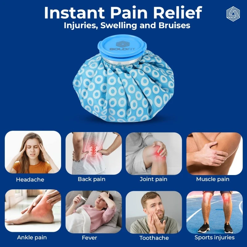 Boldfit Hot Water Bag Ice bag 7.5Inch for Pain Relief Cold Ice Pack Bag for Pain Relief Cold Water Bag for Pain Relief, Injuries, and Cold Therapy Comes with Leak-free Closure - Blue 7.5 Inch Boldfit Hot Water Bag Ice bag 7.5Inch for Pain Relief Cold Ice Pack Bag for Pain Relief Cold Water Bag for Pain Relief, Injuries, and Cold Therapy Comes with Leak-free Closure - Blue 7.5 Inch