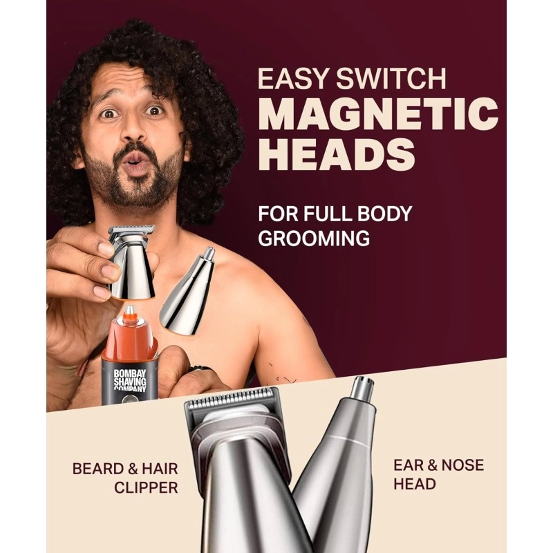 Bombay Shaving Company Premium Multi Grooming Trimmer for Men | Body and Beard Trimmer for Man | Multi Styling Rotary Comb, IPX6 Waterproof, 90 Min Run Time, 2 Hrs Charge Time | 1 PC Bombay Shaving Company Premium Multi Grooming Trimmer for Men | Body and Beard Trimmer for Man | Multi Styling Rotary Comb, IPX6 Waterproof, 90 Min Run Time, 2 Hrs Charge Time | 1 PC