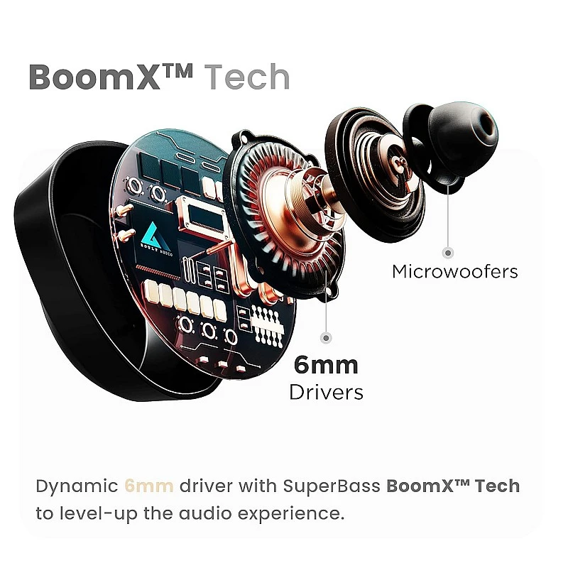 Boult Audio Airbass Q10 Bluetooth Truly Wireless in Ear Earbuds with Mic with 24H Total Playtime, Touch Controls, Ipx5 Water Resistant and Voice Assistant (White) Boult Audio Airbass Q10 Bluetooth Truly Wireless in Ear Earbuds with Mic with 24H Total Playtime, Touch Controls, Ipx5 Water Resistant and Voice Assistant (White)