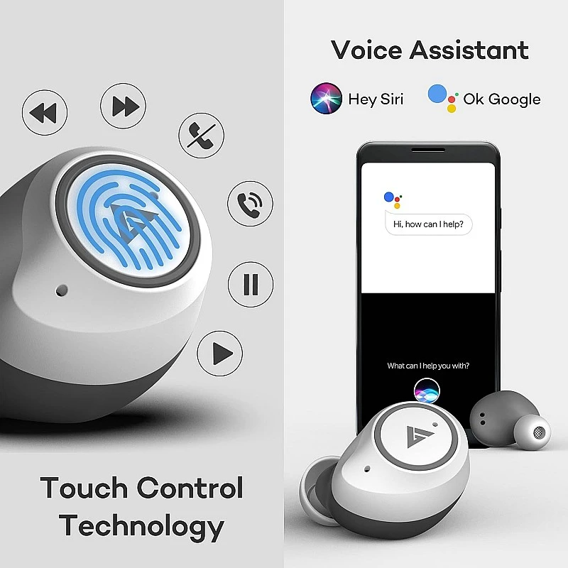 Boult Audio Airbass Q10 Bluetooth Truly Wireless in Ear Earbuds with Mic with 24H Total Playtime, Touch Controls, Ipx5 Water Resistant and Voice Assistant (White) Boult Audio Airbass Q10 Bluetooth Truly Wireless in Ear Earbuds with Mic with 24H Total Playtime, Touch Controls, Ipx5 Water Resistant and Voice Assistant (White)
