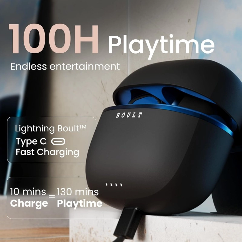 Boult Audio Curve Buds Pro with 100H Playtime, 4 Mics Clear Calling, 40ms Low Latency Gaming, Made in India, Equalizer Modes, Bluetooth 5.3 Blink & Pair™ True Wireless in Ear Earbuds (Beach Rose)