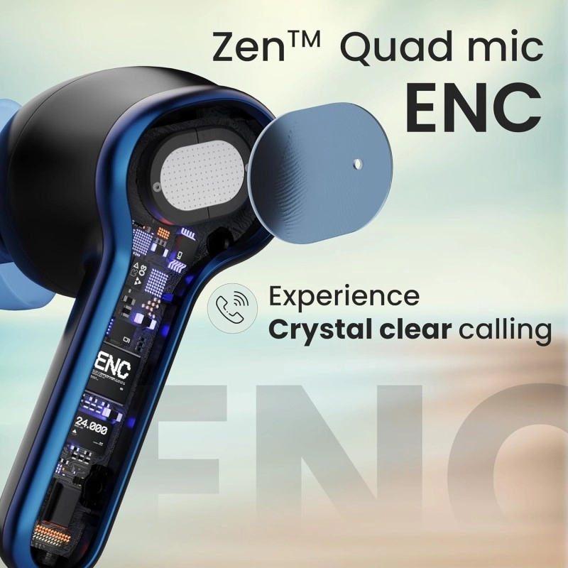 Boult Audio Curve Buds Pro with 100H Playtime, 4 Mics Clear Calling, 40ms Low Latency Gaming, Made in India, Equalizer Modes, Bluetooth 5.3 Blink & Pair™ True Wireless in Ear Earbuds (Beach Rose)