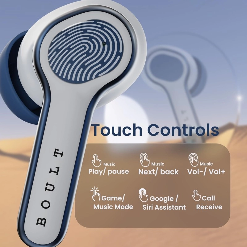Boult Audio Curve Buds Pro with 100H Playtime, 4 Mics Clear Calling, 40ms Low Latency Gaming, Made in India, Equalizer Modes, Bluetooth 5.3 Blink & Pair™ True Wireless in Ear Earbuds (Beach Rose)