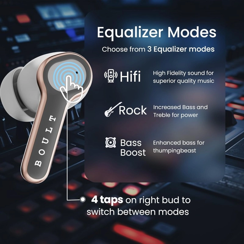 Boult Audio Curve Buds Pro with 100H Playtime, 4 Mics Clear Calling, 40ms Low Latency Gaming, Made in India, Equalizer Modes, Bluetooth 5.3 Blink & Pair™ True Wireless in Ear Earbuds (Beach Rose)
