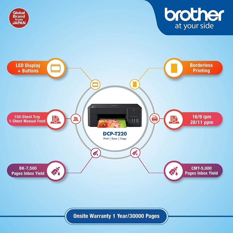Brother DCP-T220 All-in One Ink Tank Refill System Printer Brother DCP-T220 All-in One Ink Tank Refill System Printer