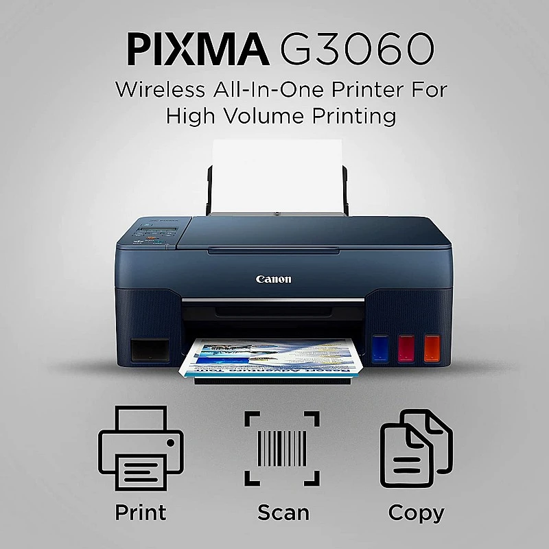 Canon PIXMA G3060 All-in-One High Speed Wi-Fi Ink Tank Colour Printer (Black) Canon PIXMA G3060 All-in-One High Speed Wi-Fi Ink Tank Colour Printer (Black)