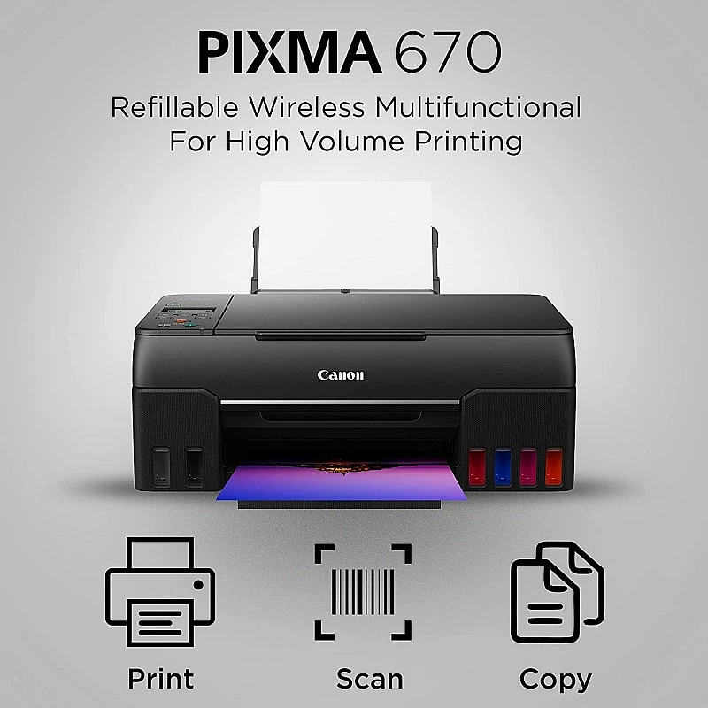 Canon PIXMA G670 All-in-One 6-Colour Inktank Wi-Fi Photo Printer Canon PIXMA G670 All-in-One 6-Colour Inktank Wi-Fi Photo Printer