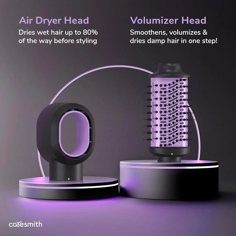 Caresmith Bloom 2 in 1 Hair Volumizer Brush + Hair Dryer | 1200 W Powerful Motor with Ceramic Coated Hair Dryer | All-in-one Hair Dryer and Straightener Combo to Straighten, Dry & Volumize your Hair | Hot Air Hair Dryer for Women