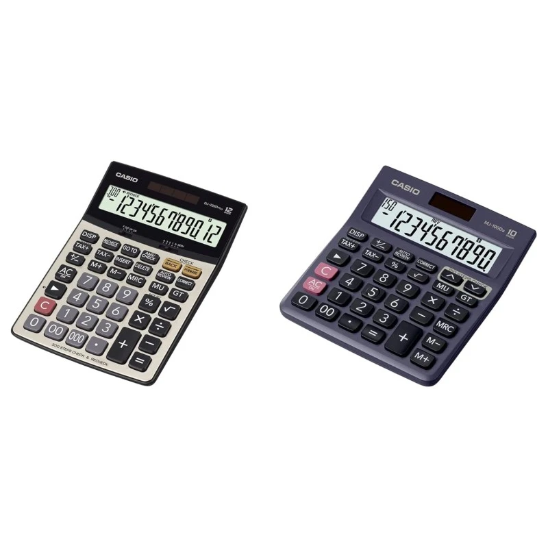 Casio DJ-220D Plus 300 Steps Check & Correct Premium Basic Calculator with Metallic Faceplate & Bigger Screen/Keys (12 Digit), Silver and Black Casio DJ-220D Plus 300 Steps Check & Correct Premium Basic Calculator with Metallic Faceplate & Bigger Screen/Keys (12 Digit), Silver and Black