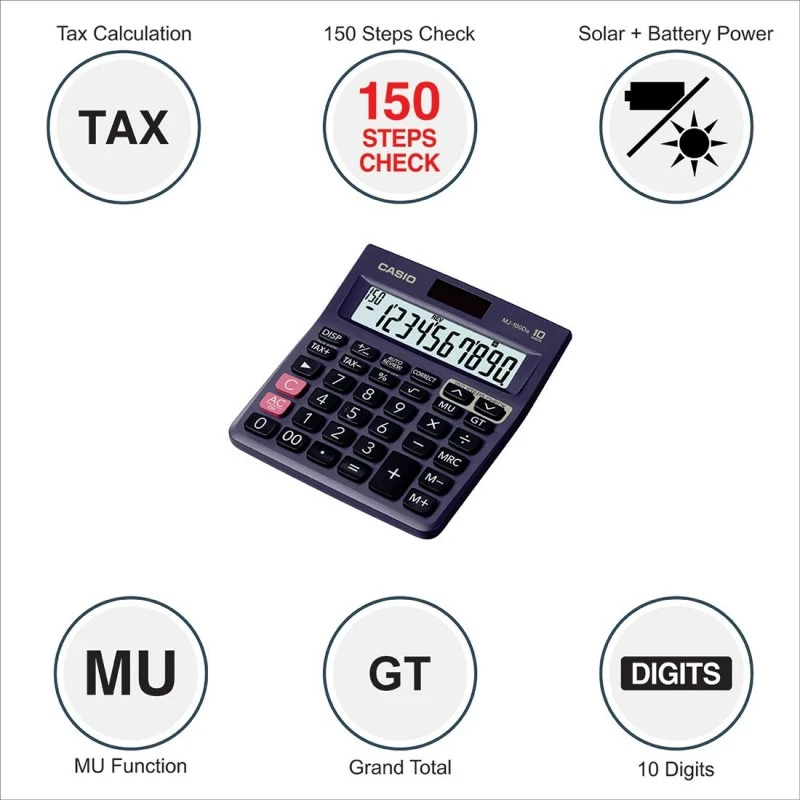 Casio DJ-220D Plus 300 Steps Check & Correct Premium Basic Calculator with Metallic Faceplate & Bigger Screen/Keys (12 Digit), Silver and Black Casio DJ-220D Plus 300 Steps Check & Correct Premium Basic Calculator with Metallic Faceplate & Bigger Screen/Keys (12 Digit), Silver and Black