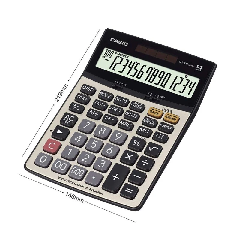 Casio DJ-220D Plus 300 Steps Check & Correct Premium Basic Calculator with Metallic Faceplate & Bigger Screen/Keys (12 Digit), Silver and Black Casio DJ-220D Plus 300 Steps Check & Correct Premium Basic Calculator with Metallic Faceplate & Bigger Screen/Keys (12 Digit), Silver and Black