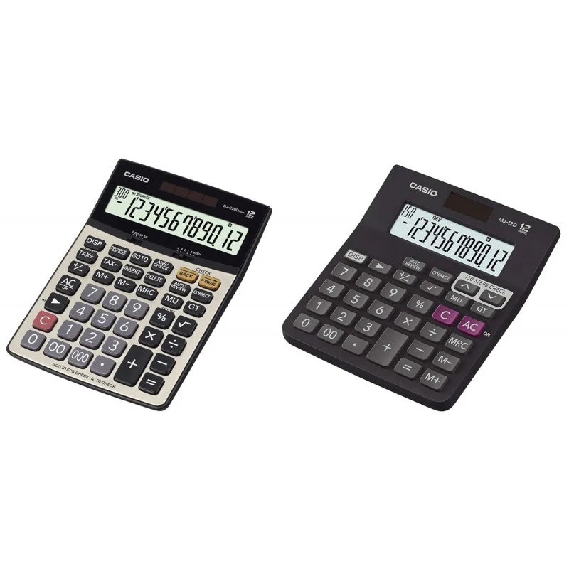 Casio DJ-220D Plus 300 Steps Check & Correct Premium Basic Calculator with Metallic Faceplate & Bigger Screen/Keys (12 Digit), Silver and Black Casio DJ-220D Plus 300 Steps Check & Correct Premium Basic Calculator with Metallic Faceplate & Bigger Screen/Keys (12 Digit), Silver and Black
