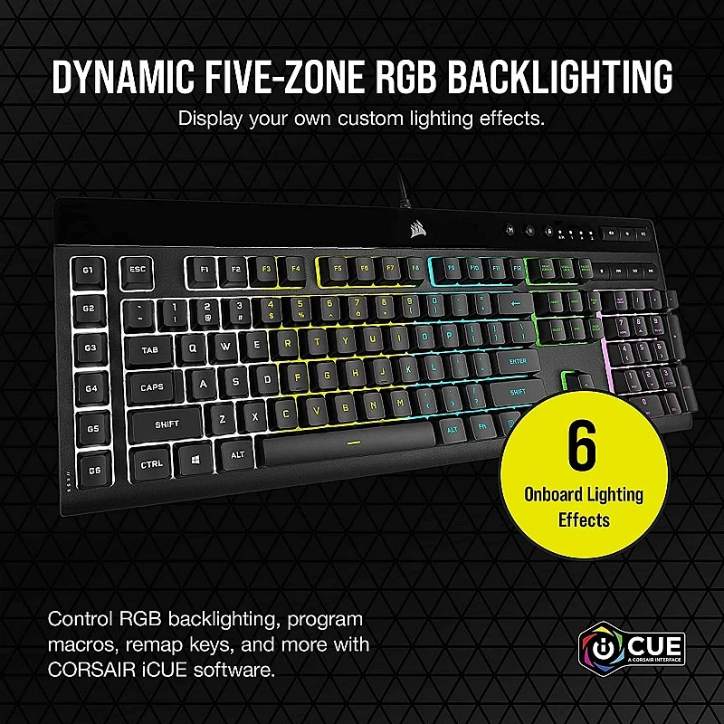 Corsair K55 RGB PRO - Dynamic RGB Backlighting Six Macro Keys Keyboard Corsair K55 RGB PRO - Dynamic RGB Backlighting Six Macro Keys Keyboard