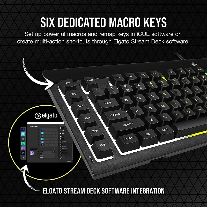 Corsair K55 RGB PRO - Dynamic RGB Backlighting Six Macro Keys Keyboard Corsair K55 RGB PRO - Dynamic RGB Backlighting Six Macro Keys Keyboard