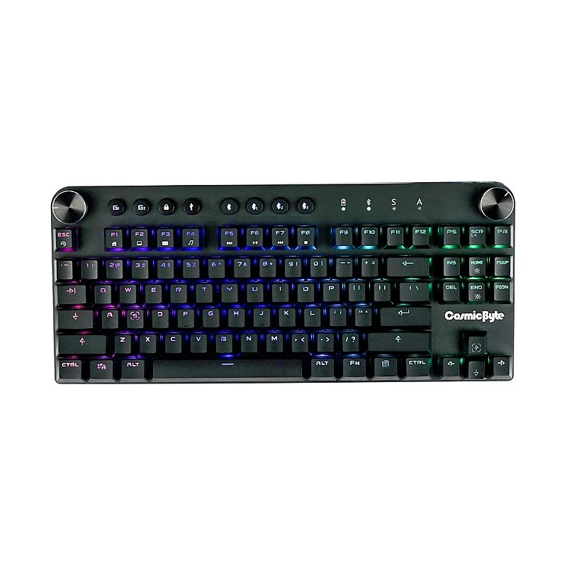 Cosmic Byte CB-GK-19 Sirius Bluetooth and Wired Mechanical Keyboard with Per Key RGB, Outemu Brown Switches (Black) Cosmic Byte CB-GK-19 Sirius Bluetooth and Wired Mechanical Keyboard with Per Key RGB, Outemu Brown Switches (Black)